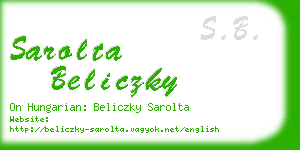 sarolta beliczky business card